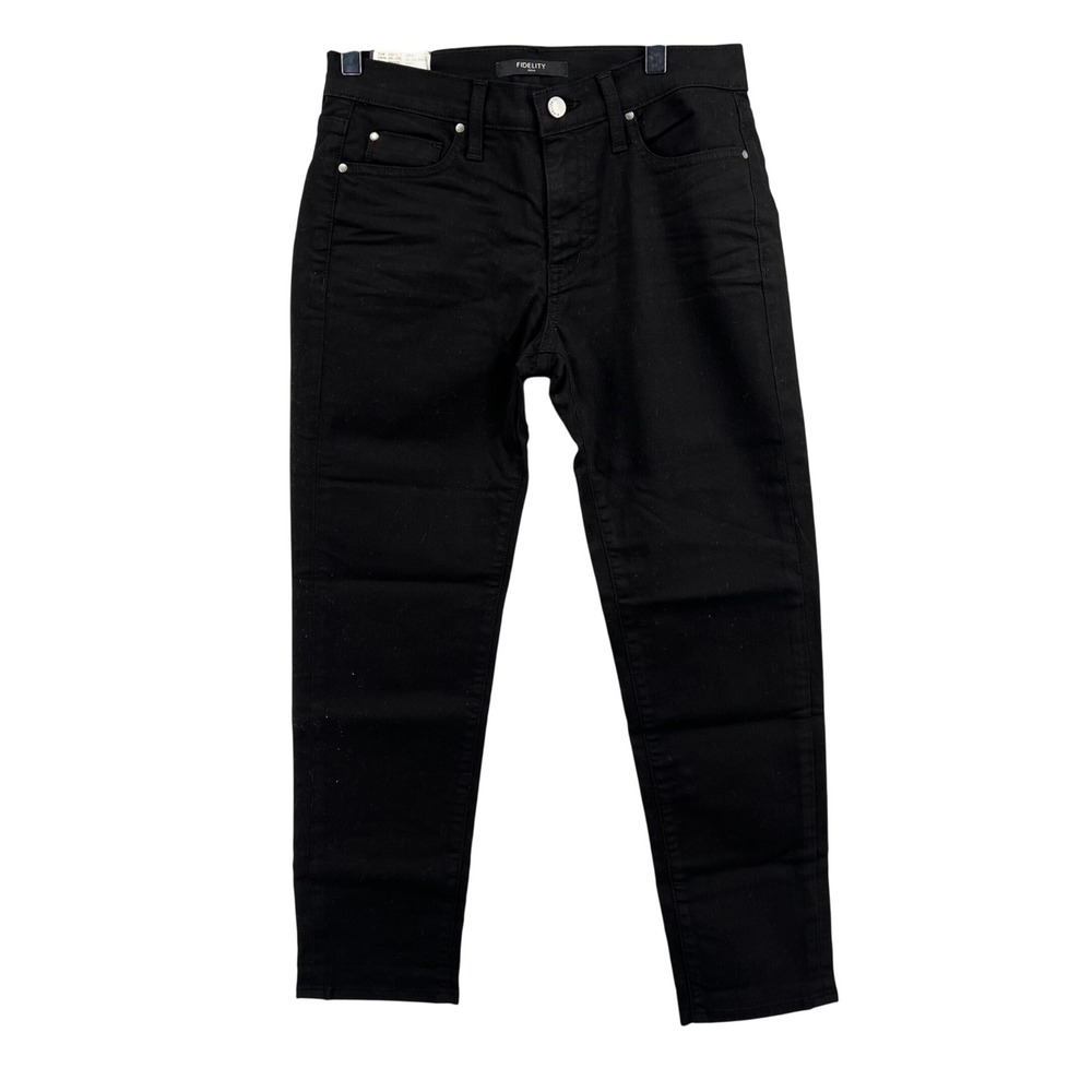 Fidelity Denim Axl Crop Girlfriend Jeans Belmont Black K3011 Size 25 NWT